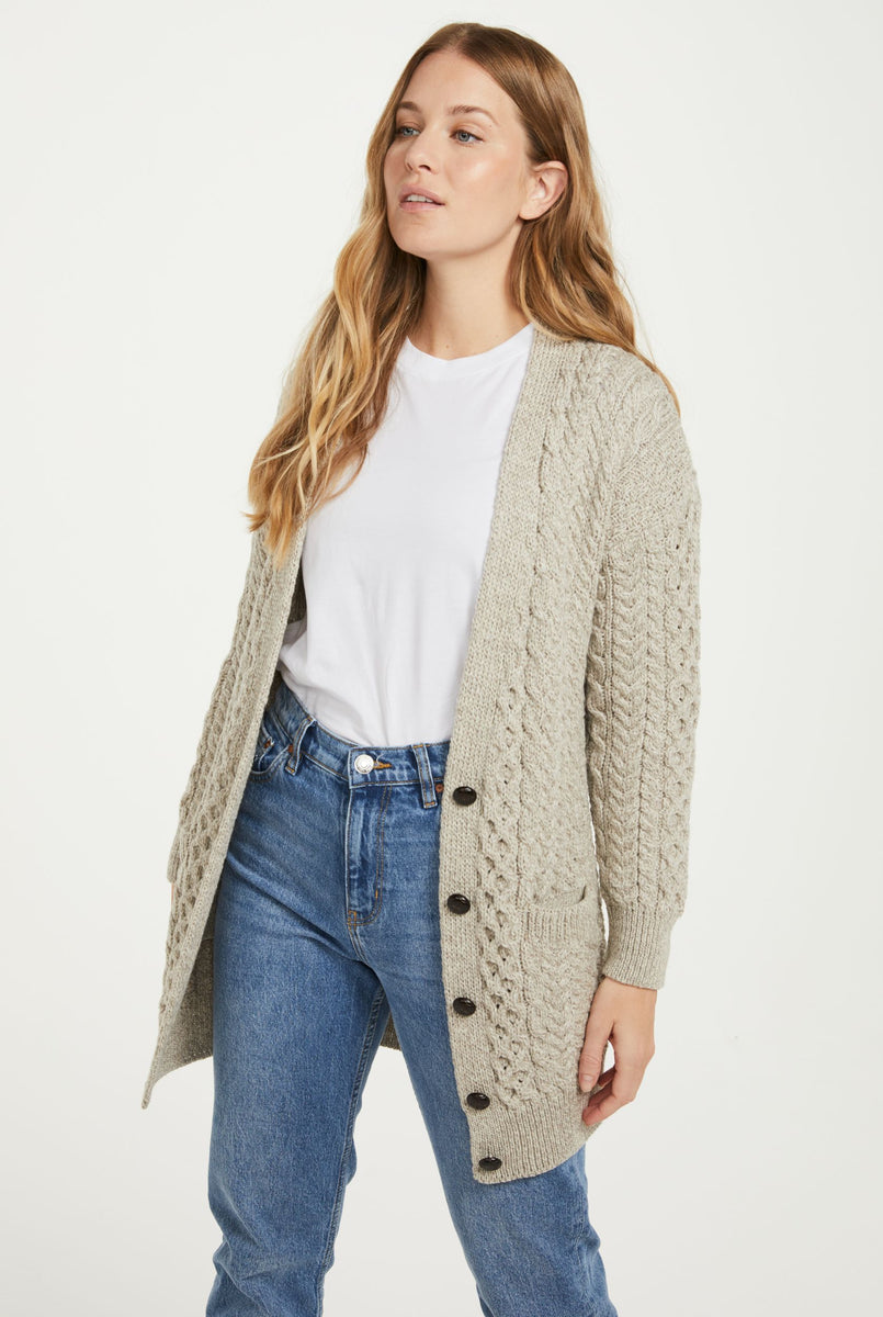 Delphi Aran Boyfriend Cardigan Aran Woollen Mills