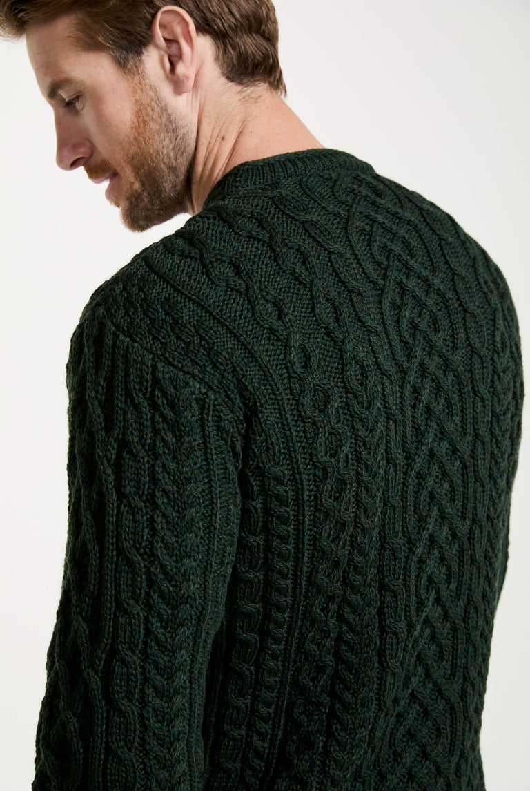 Inishturk Mens Aran Sweater - Emerald Green