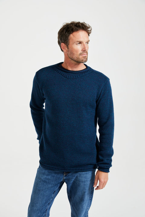 Moycullen Roll Neck Sweater - Atlantic Blue