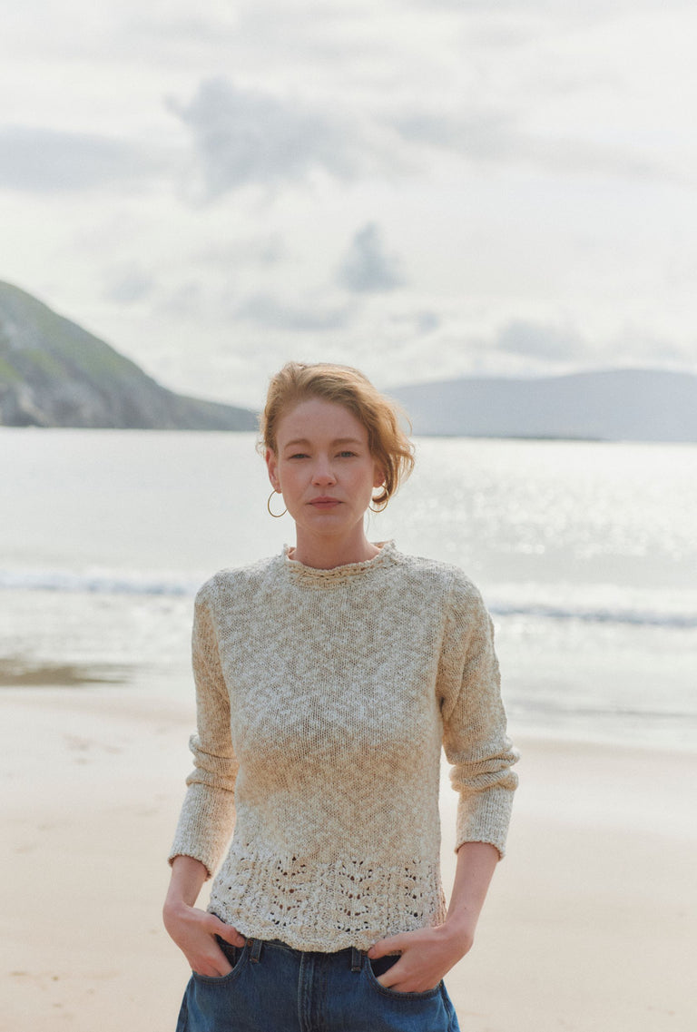 Arawn Cotton-Linen Crew Sweater - Cream