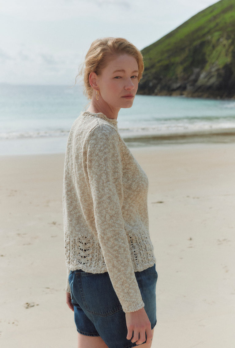 Arawn Cotton-Linen Crew Sweater - Cream