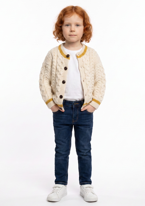 Cardigan à col roulé pour enfants Solas - Rose Haze