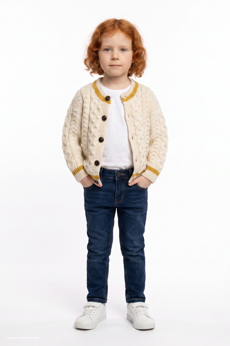Cardigan à col roulé pour enfants Solas - Rose Haze