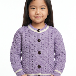Cardigan à col roulé pour enfants Solas - Rose Haze
