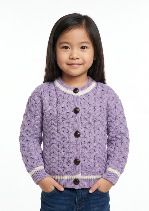 Cardigan à col roulé pour enfants Solas - Rose Haze