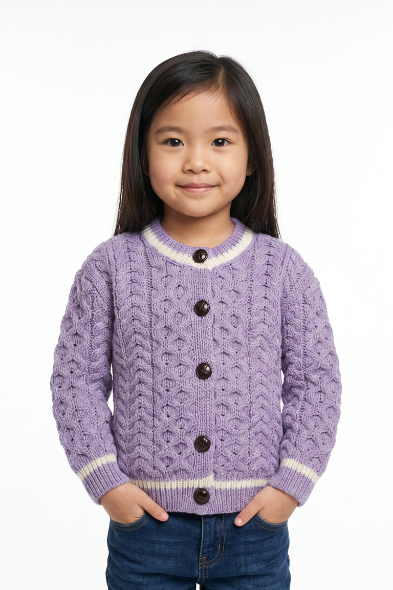 Cardigan à col roulé pour enfants Solas - Rose Haze