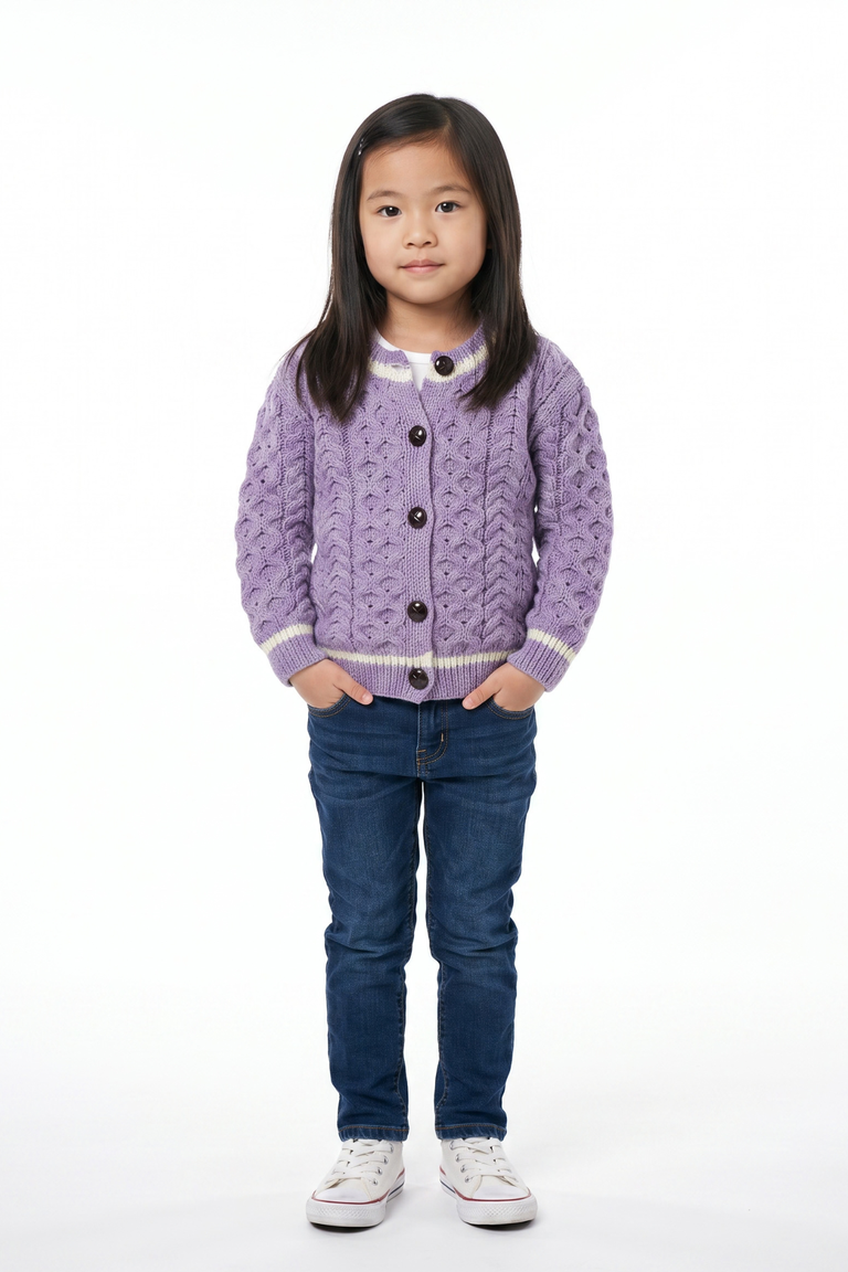 Cardigan à col roulé pour enfants Solas - Rose Haze