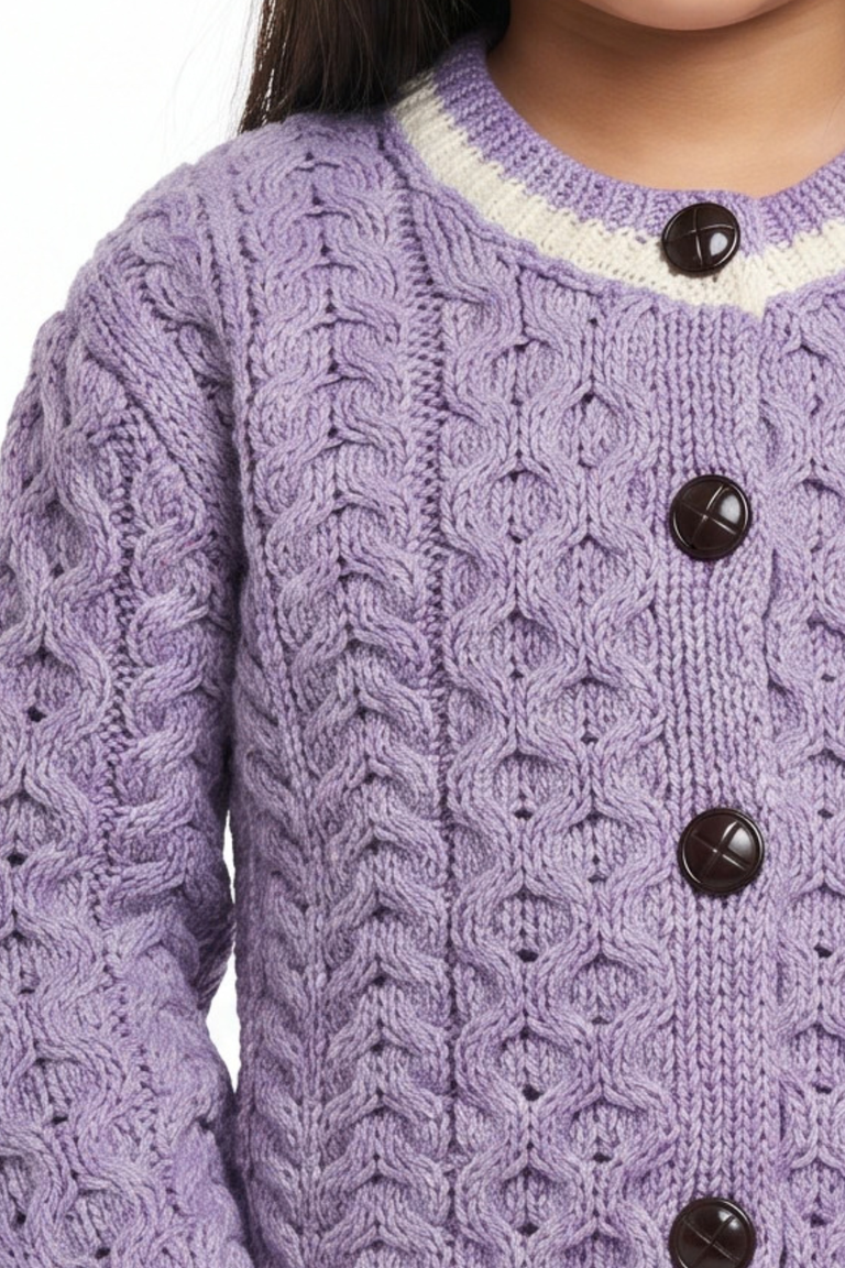 Cardigan à col roulé pour enfants Solas - Rose Haze