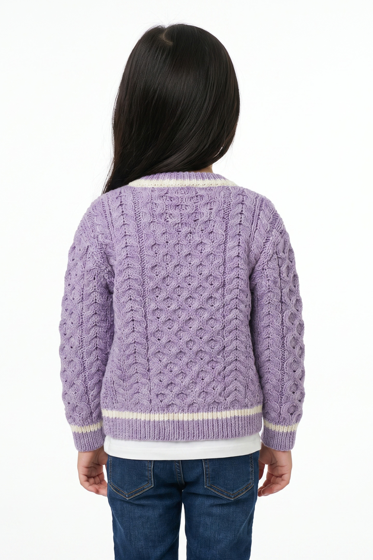 Cardigan à col roulé pour enfants Solas - Rose Haze