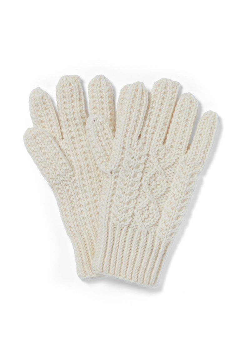 Killeany Aran Handknit Merino Gloves - Cream