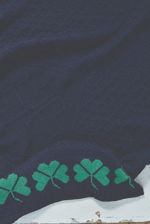 Couverture Shamrock Heritage Aran - Bleu marine