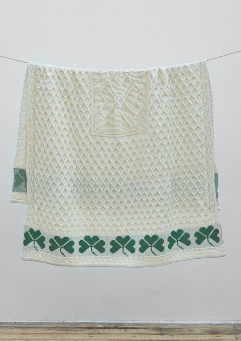 Shamrock Heritage Merino Aran Throw - Cream