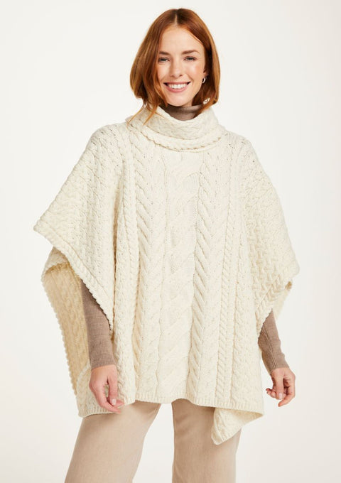 Torc Damen Aran Poncho – Creme