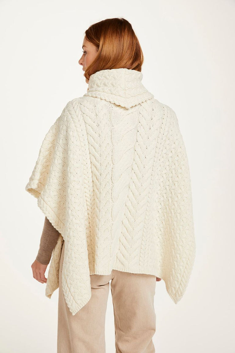 Torc Ladies Aran Poncho - Cream