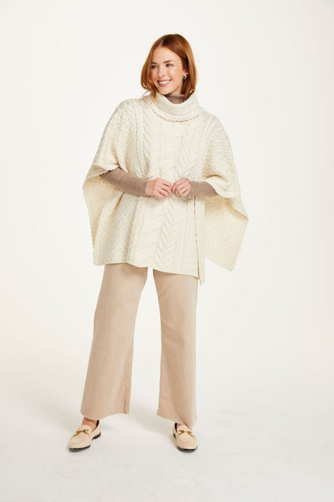 Torc Damen Aran Poncho – Creme