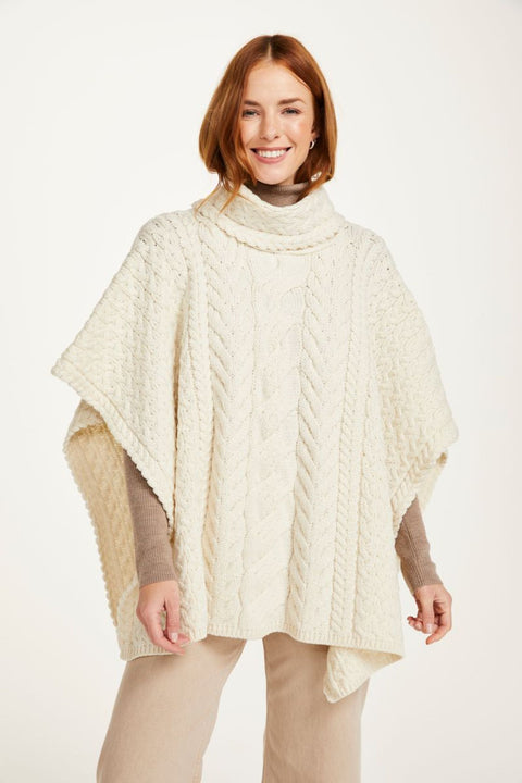 Torc Damen Aran Poncho – Creme