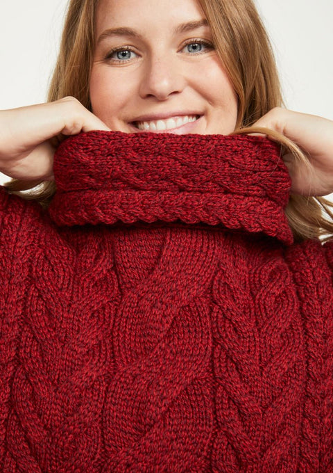 Torc Damen Aran Poncho – Rua Red