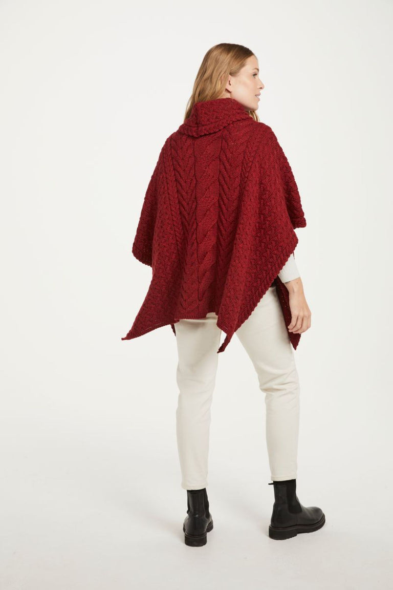 Torc Damen Aran Poncho – Rua Red