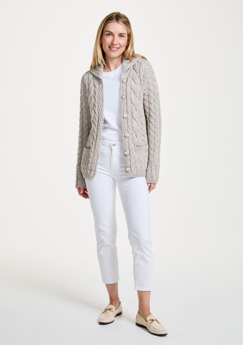 Cardigan Belcarra Ladies Aran - Avoine