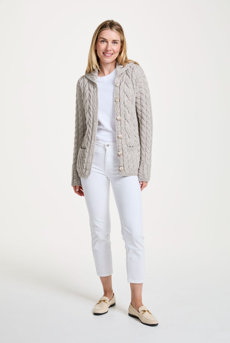 Cardigan Belcarra Ladies Aran - Avoine