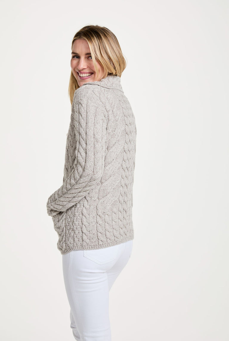 Cardigan Belcarra Ladies Aran - Avoine