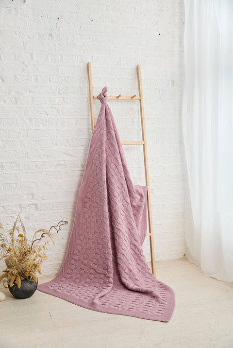 Rós Aran Box Supersoft Merino Throw - Pink