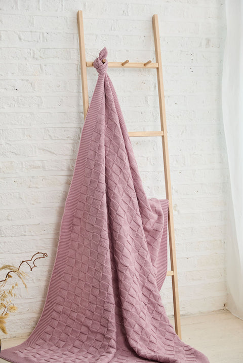 Rós Aran Box Supersoft Merino Throw - Pink