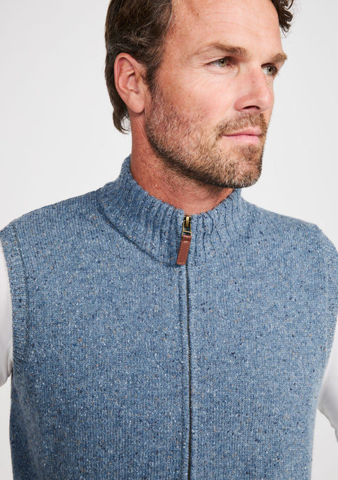 Rossport Herren Aran-Nepped-Weste – Blau 