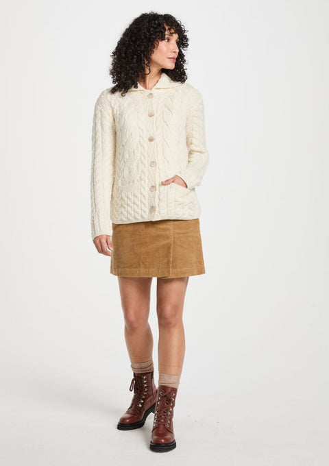 Belcarra Ladies Aran Cardigan - Crème
