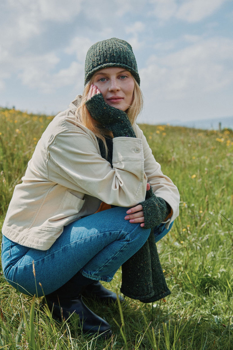 Hazelwood Roll Hem Beanie - Green