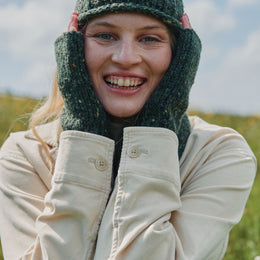 Glenfarne Nepped Fingerless Mitts - Green