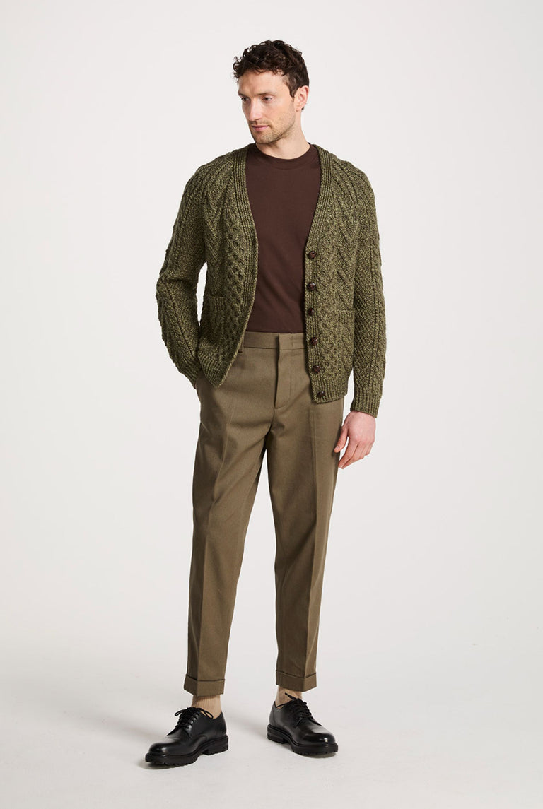 Glenisland Damen-Strickjacke mit V-Ausschnitt, handgestrickt, Creme