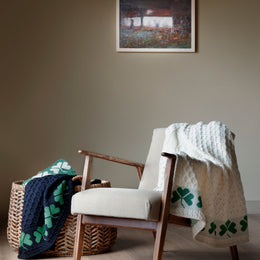 Shamrock Heritage Merino Aran Throw - Cream
