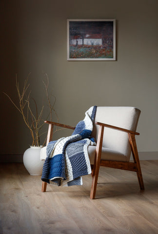 Killala Aran Intarsia Merino Blanket 854