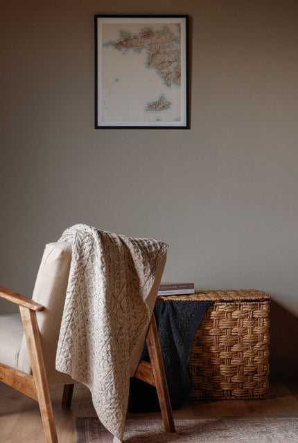 Bertra Aran Classic Wool Blanket -  Flecked Oat