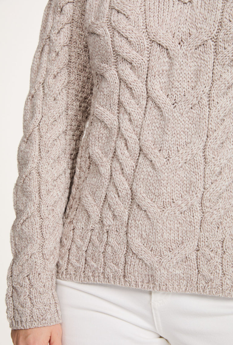 Tralee Ladies V-Neck Supersoft Merino Sweater - Oat