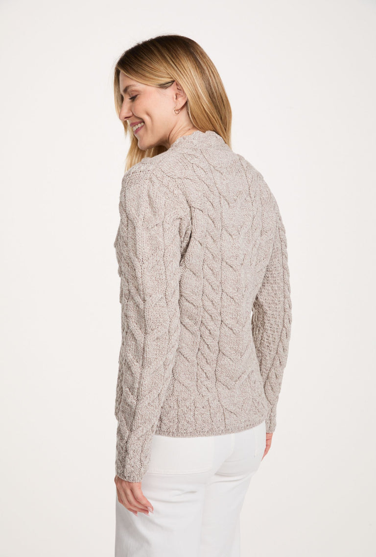 Tralee Ladies V-Neck Supersoft Merino Sweater - Oat