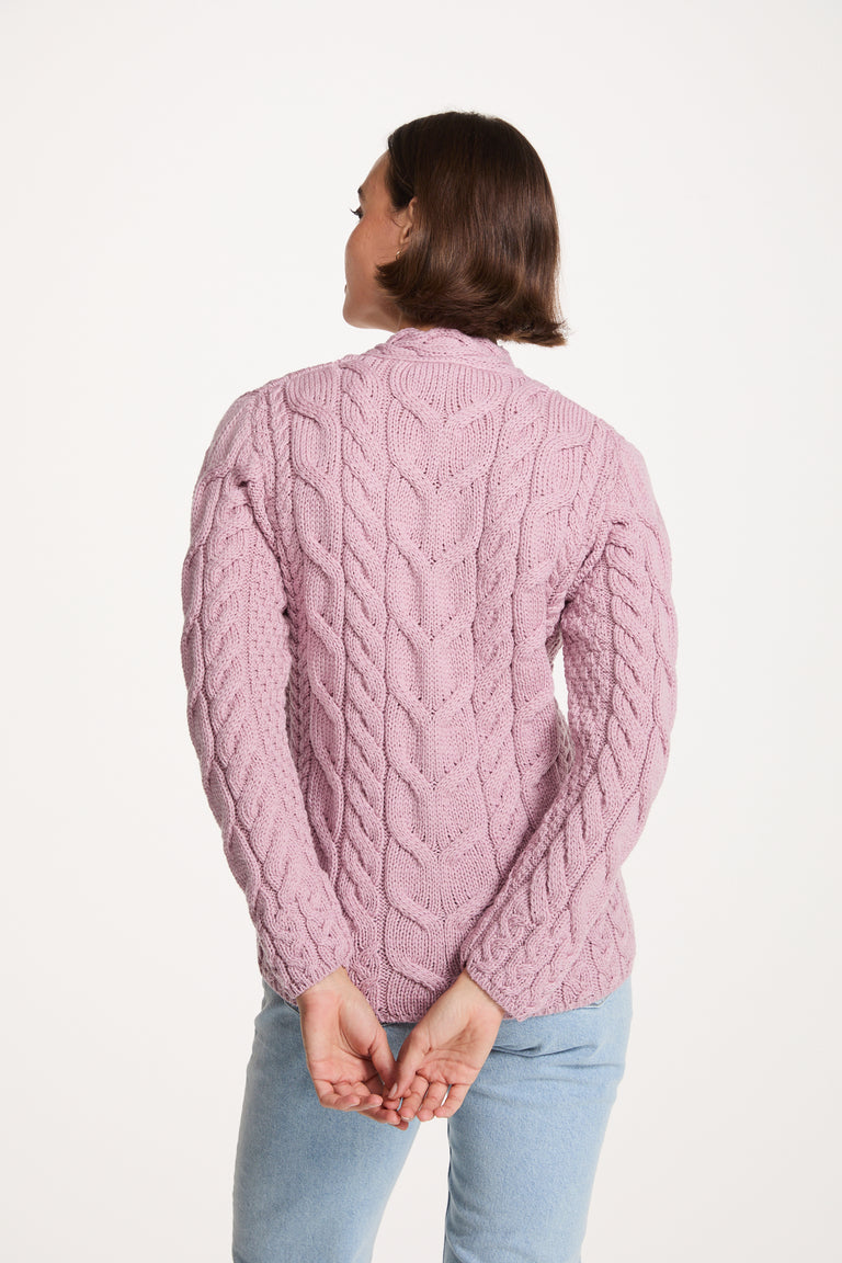 Tralee Damen-Pullover mit V-Ausschnitt, superweich, Merinowolle, Rosa 
