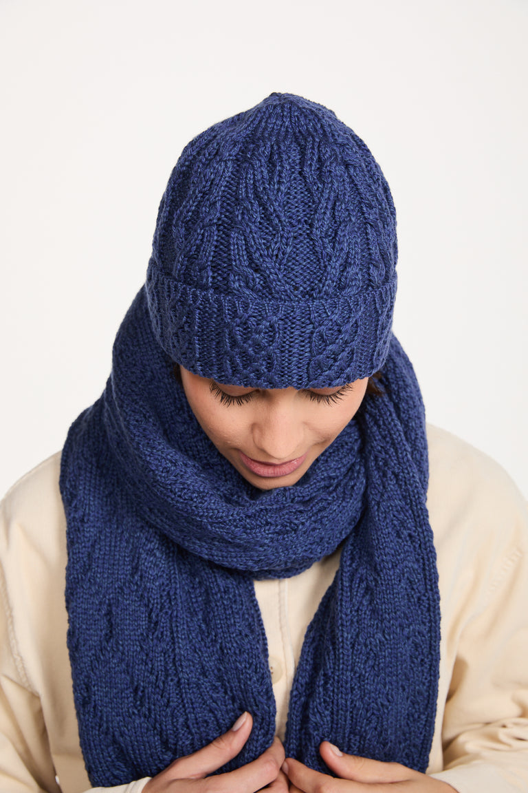 Finlough Aran Hat -  Navy