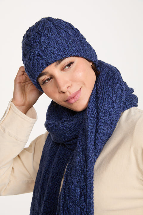 Finlough Aran Hat -  Navy