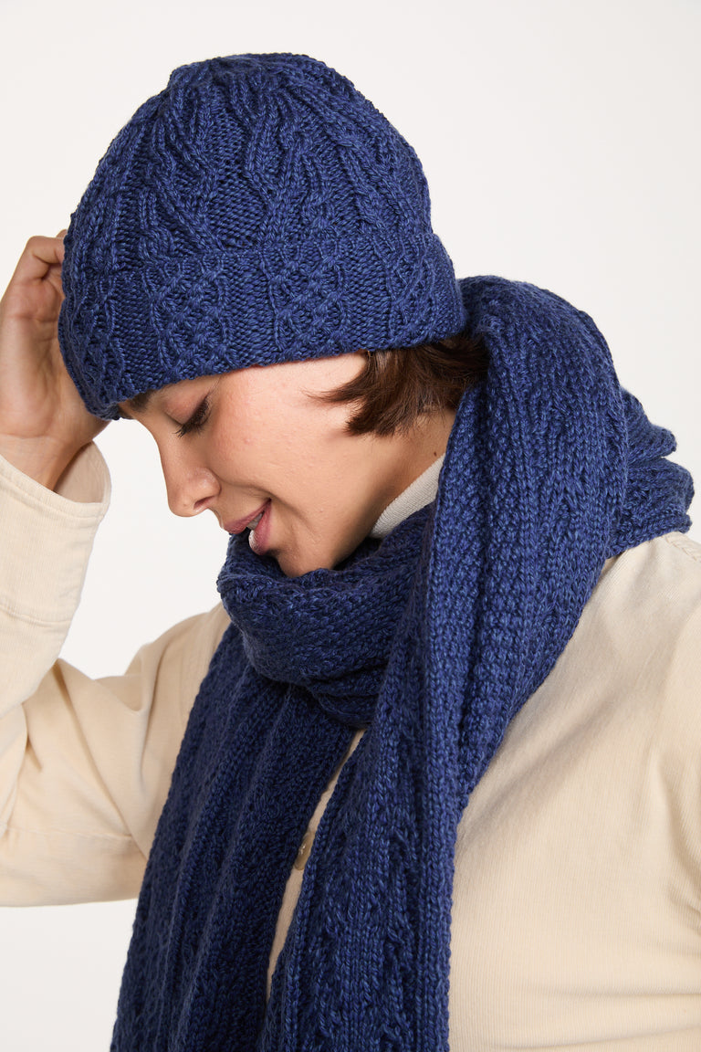 Finlough Aran Hat -  Navy