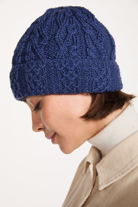 Finlough Aran Hat -  Navy