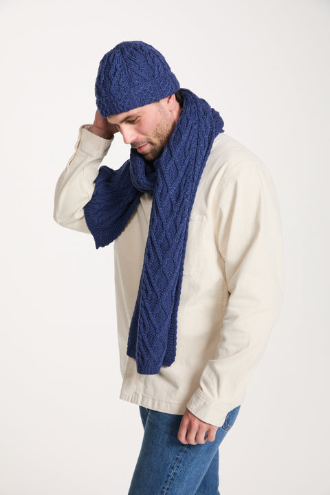 Finlough Aran Hat -  Navy