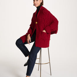 Knocknarea Damen Wickel-Merino-Cardigan - Blau
