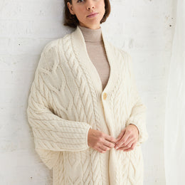 Cardigan cache-cœur en laine mérinos Knocknarea pour femme - Bleu