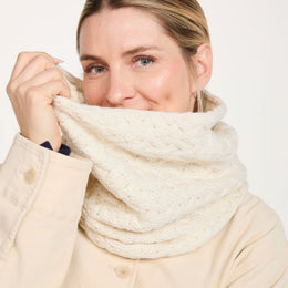 Newport Aran Cable Snood - Cream