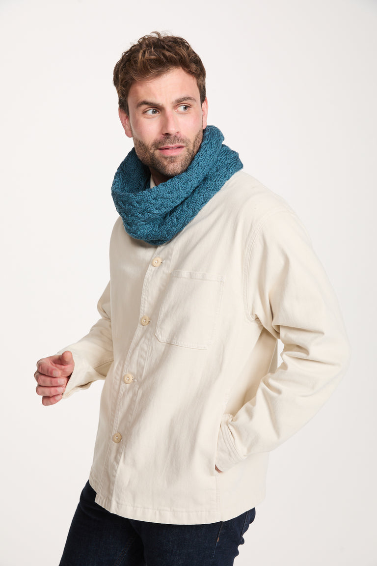 Newport Aran Cable Snood -  Irish Sea