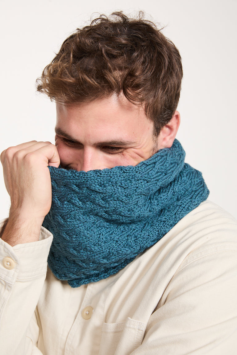 Newport Aran Cable Snood -  Irish Sea