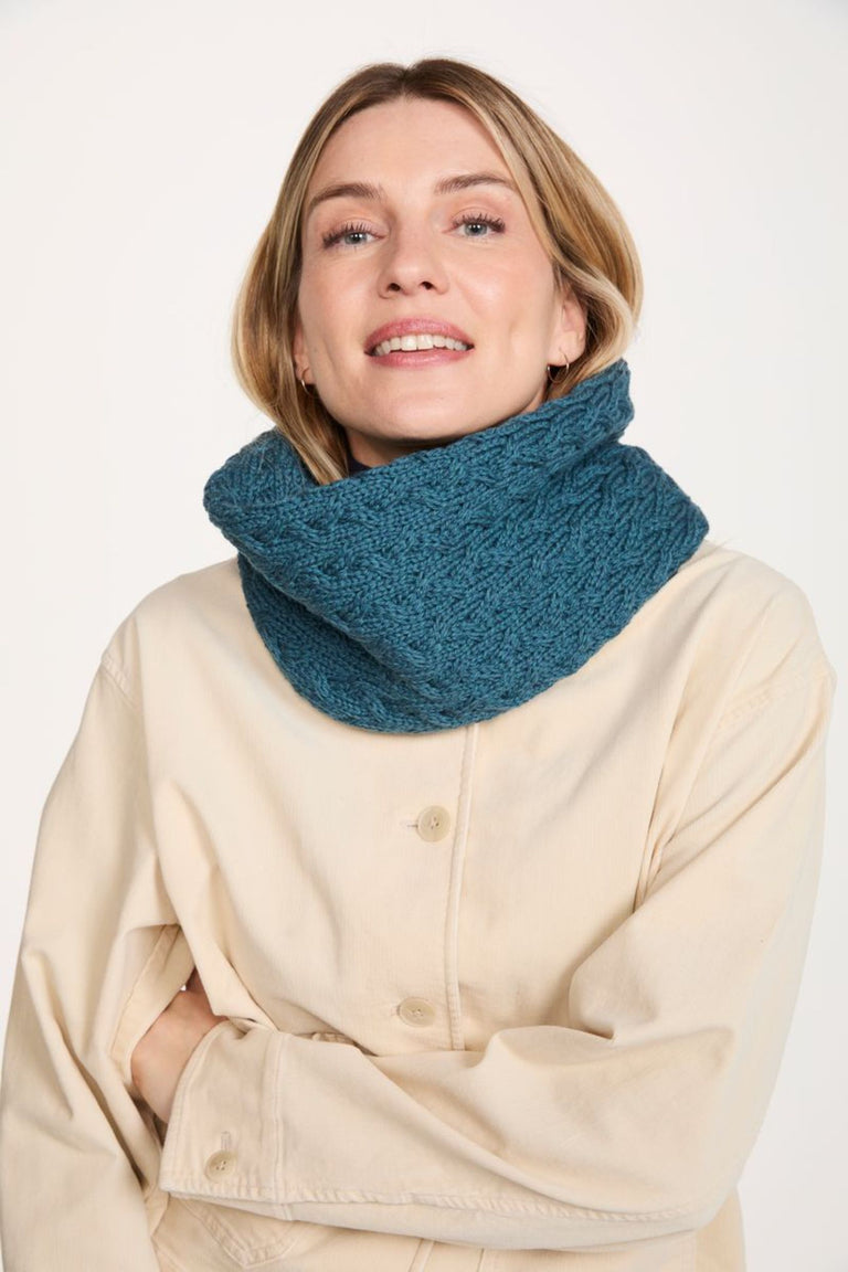 Newport Aran Cable Snood -  Irish Sea