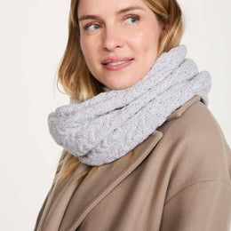 Newport Aran Cable Snood - Feather Grey